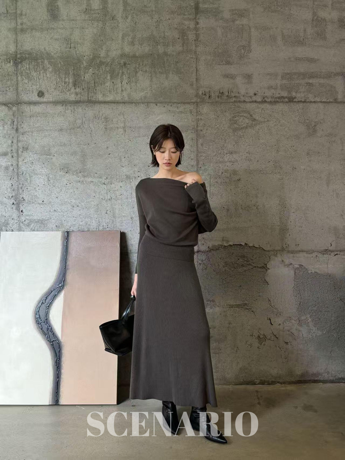 SCENARIO Wool Two-Way Shoulder Top-Two Colors