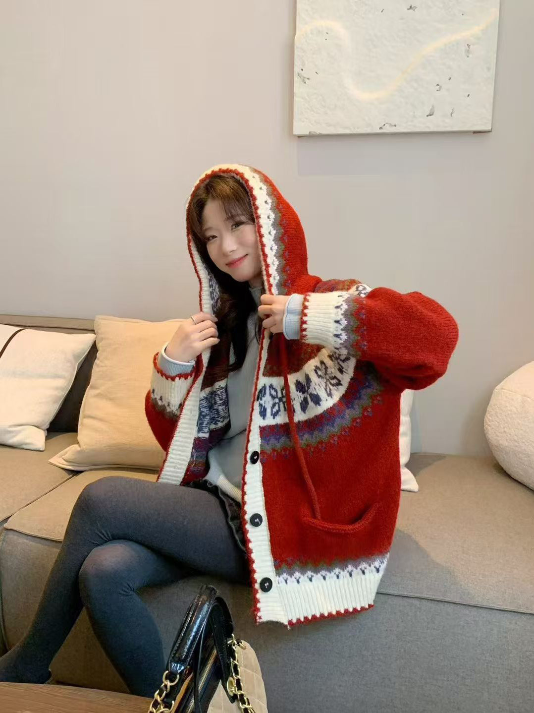 SCENARIO Cloud-Knit Hoodie Cardigan-Two Colors