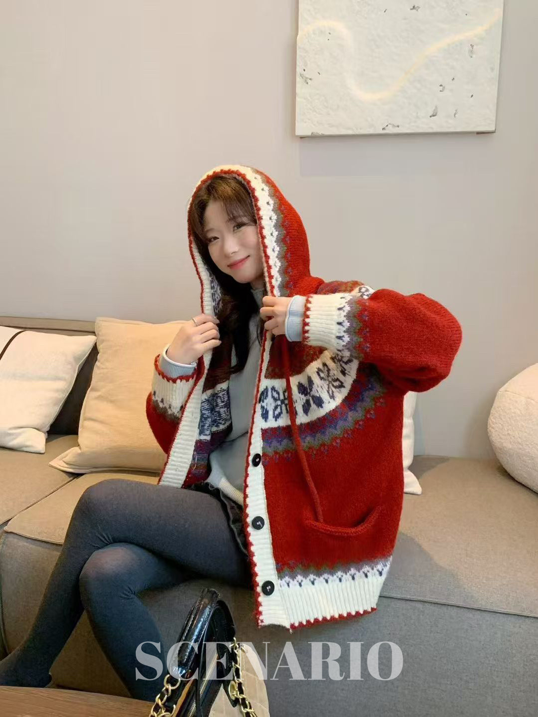 SCENARIO Cloud-Knit Hoodie Cardigan-Two Colors