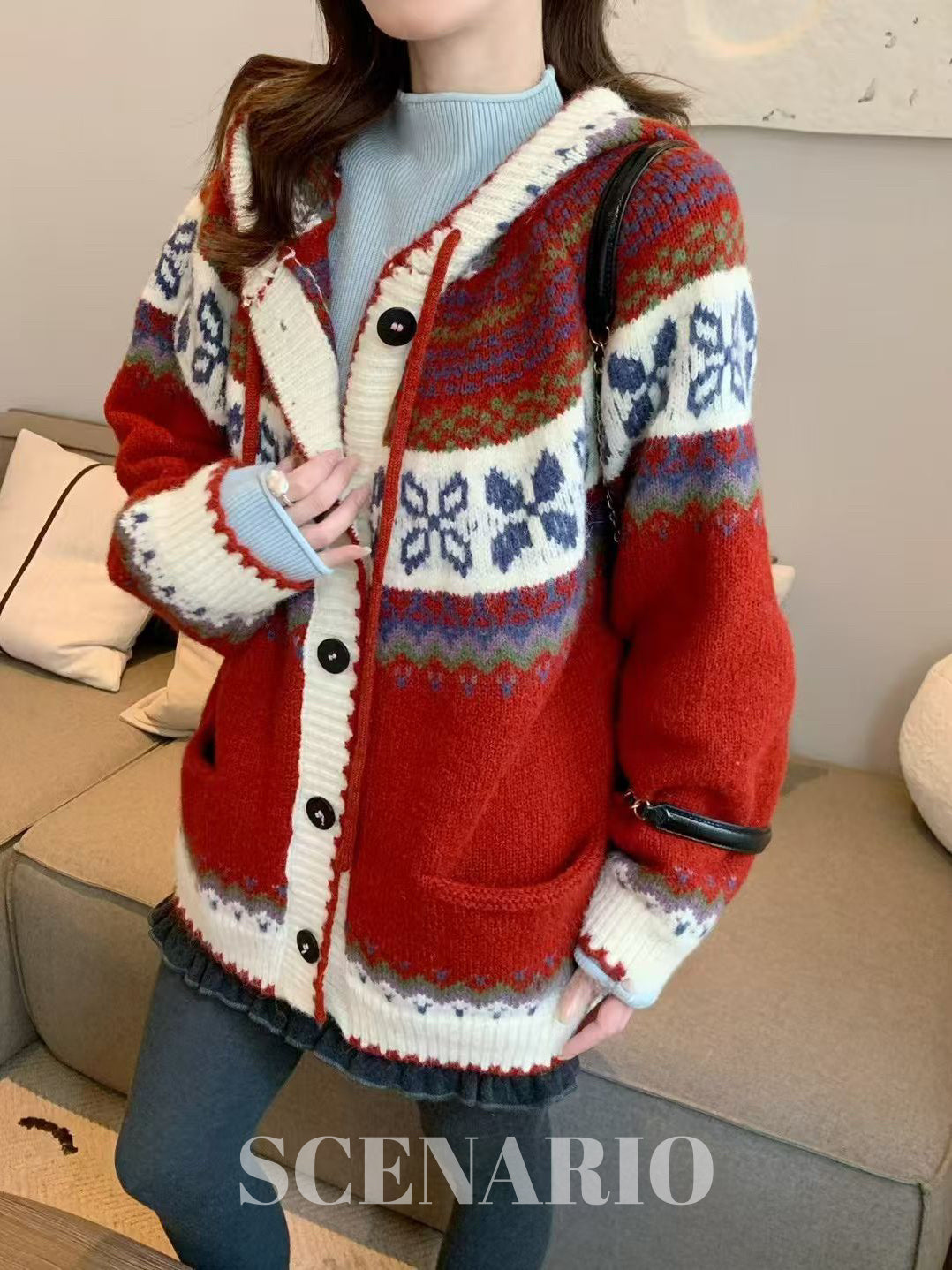 SCENARIO Cloud-Knit Hoodie Cardigan-Two Colors