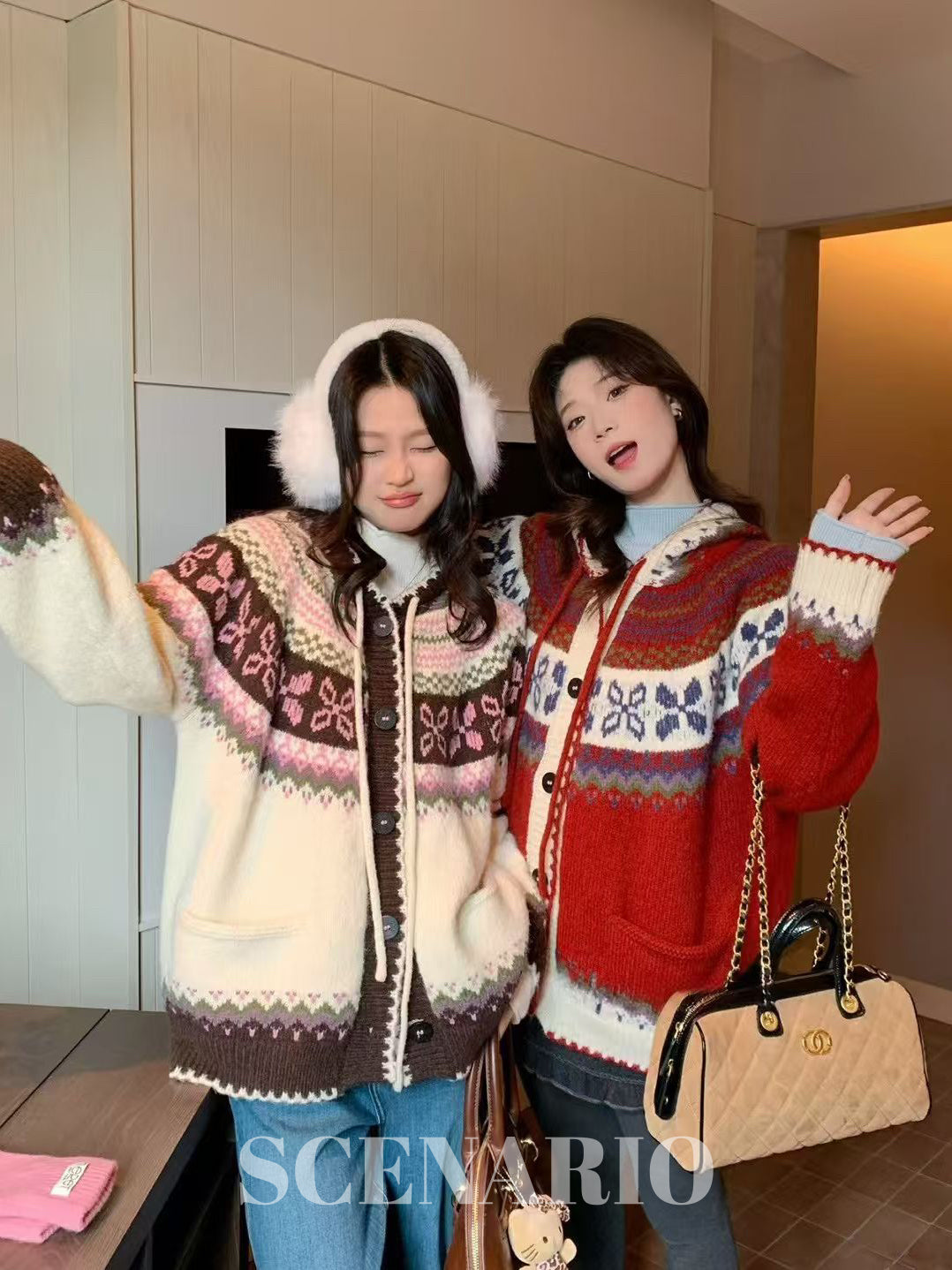 SCENARIO Cloud-Knit Hoodie Cardigan-Two Colors