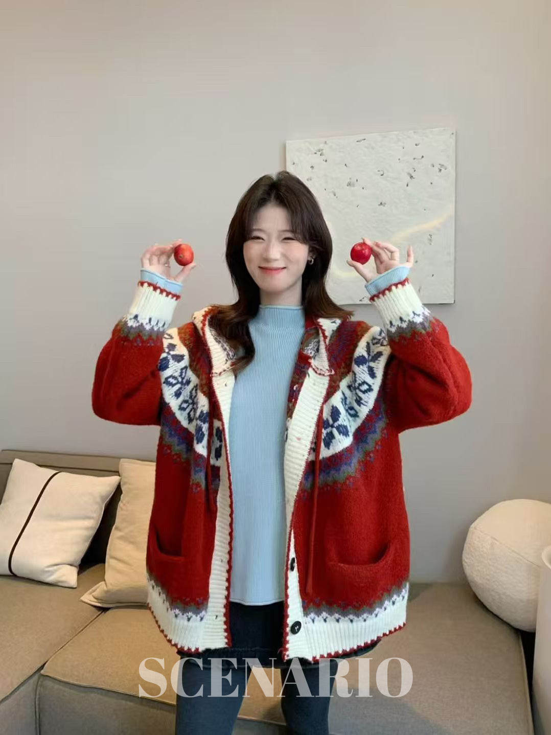 SCENARIO Cloud-Knit Hoodie Cardigan-Two Colors