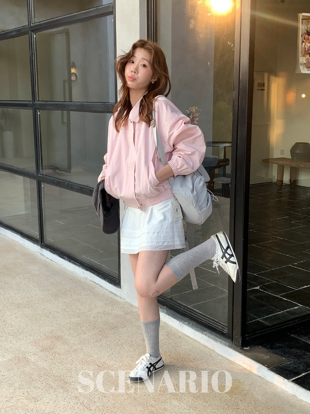 SCENARIO Blush Breeze Cropped Jacket-Pink