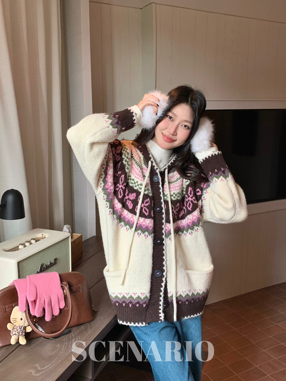 SCENARIO Cloud-Knit Hoodie Cardigan-Two Colors