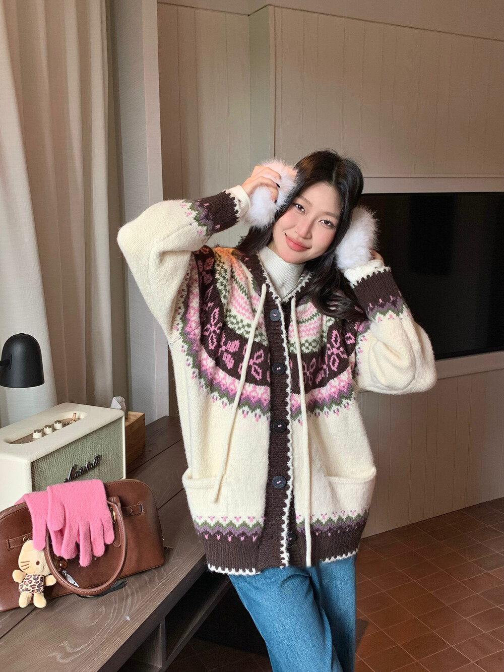 SCENARIO Cloud-Knit Hoodie Cardigan-Two Colors