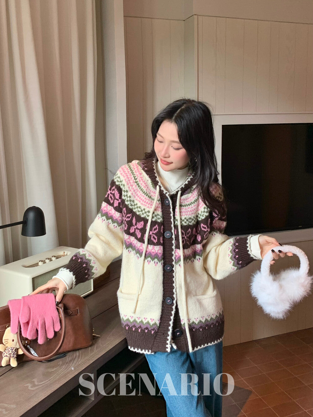 SCENARIO Cloud-Knit Hoodie Cardigan-Two Colors