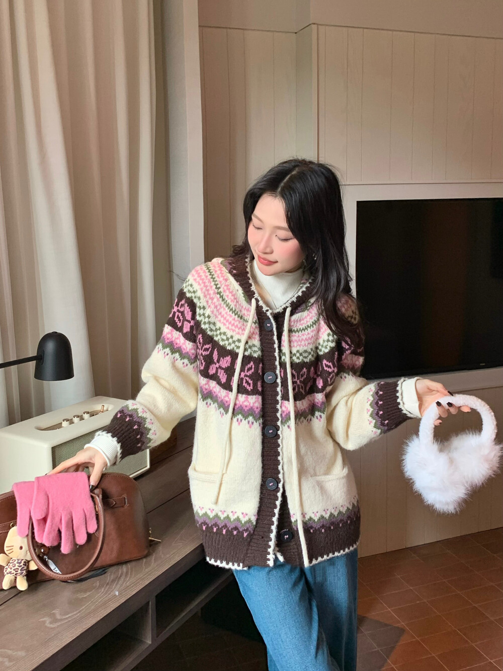 SCENARIO Cloud-Knit Hoodie Cardigan-Two Colors