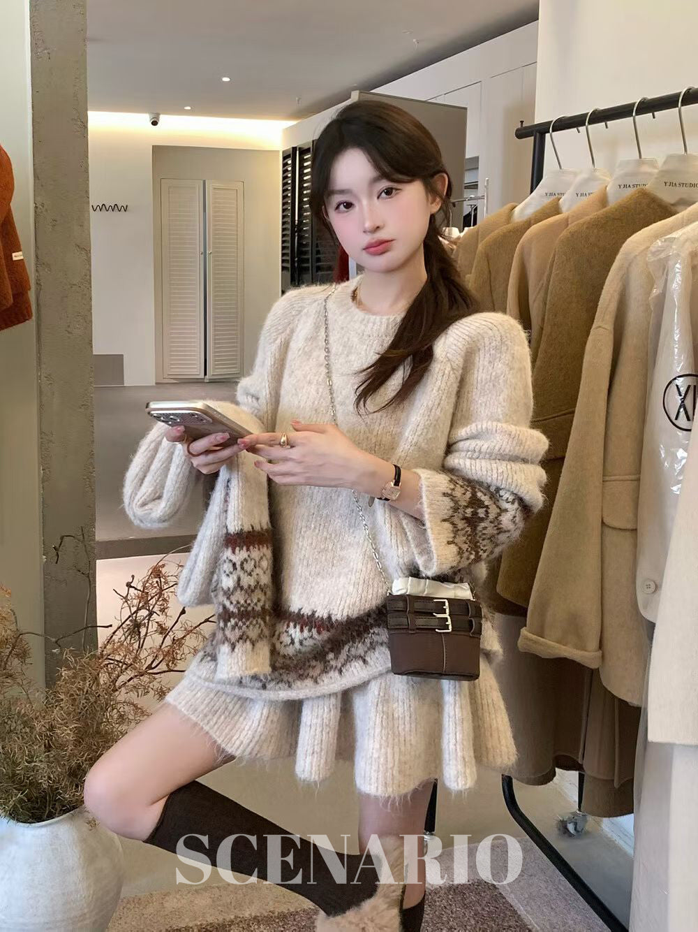 SCENARIO Nordic Cozy 3-Piece Knit Set-2 Colors