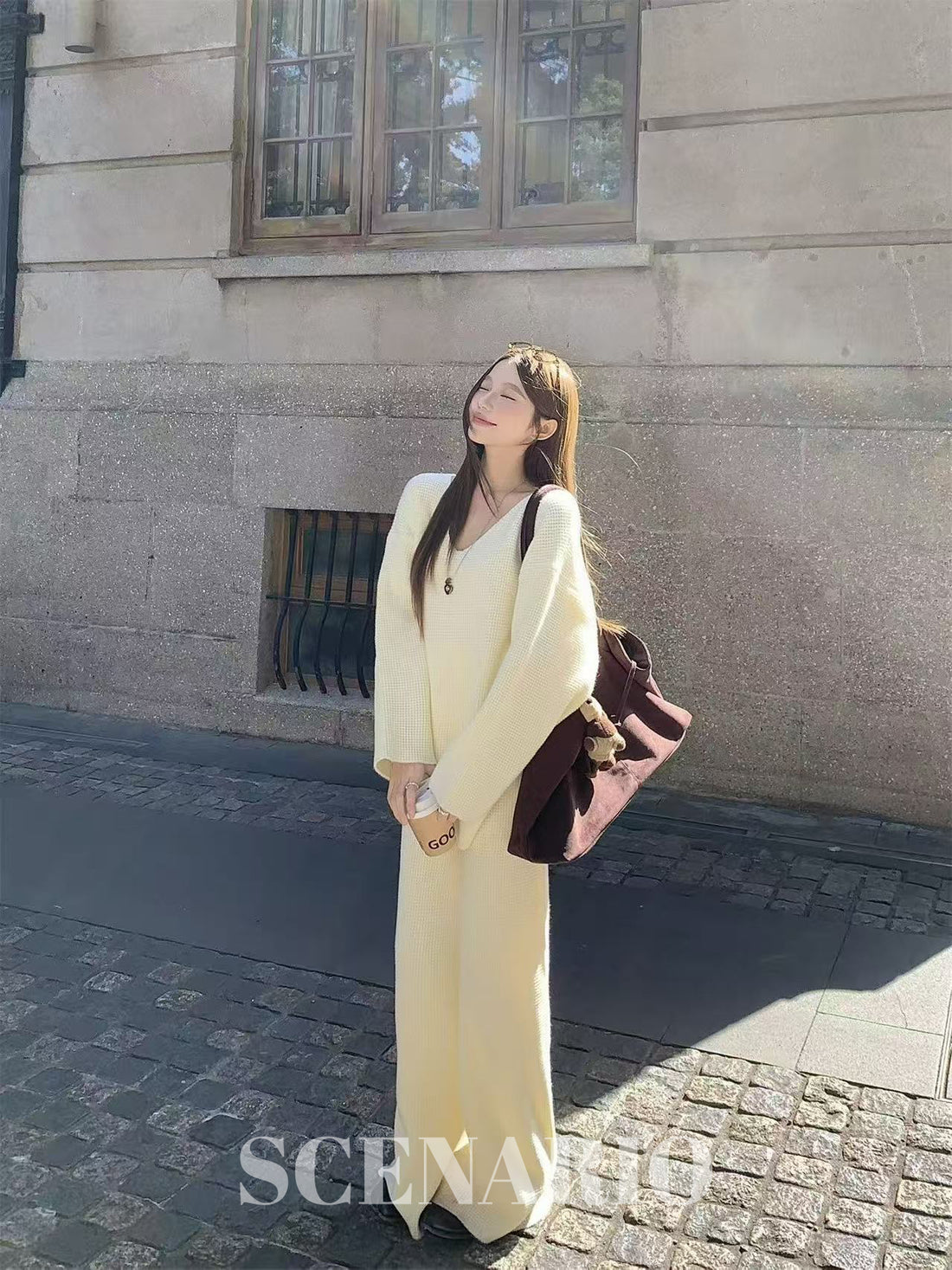 SCENARIO Cozy Rib-Knit 2-Piece Set-3 Colors