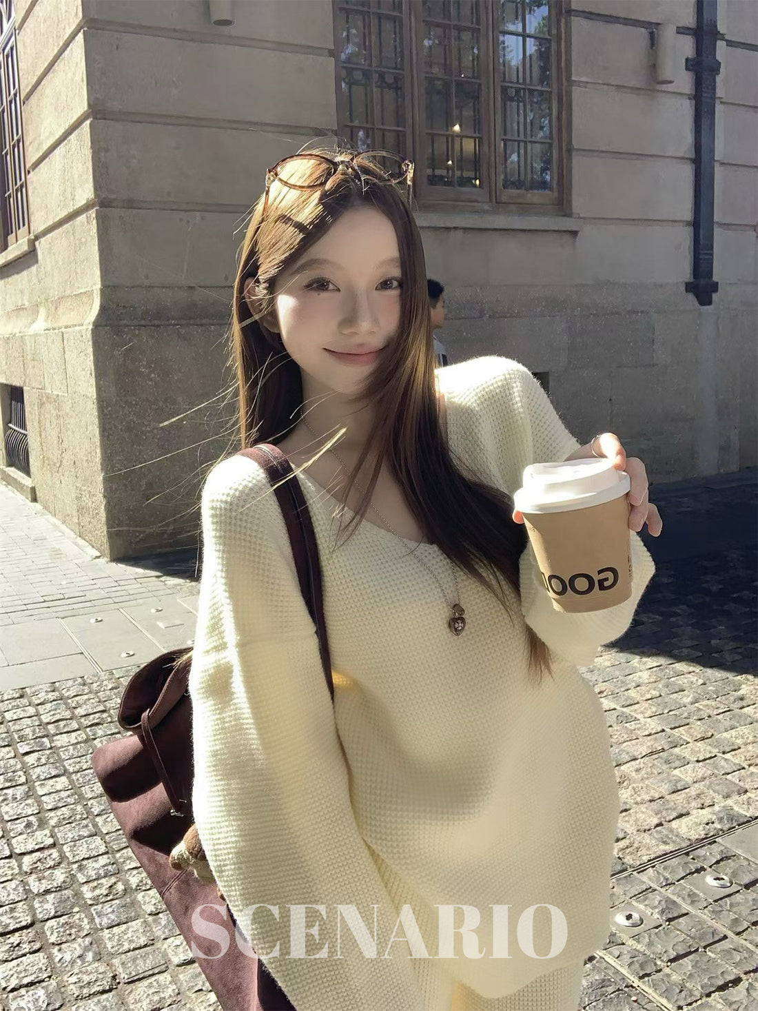 SCENARIO Cozy Rib-Knit 2-Piece Set-3 Colors