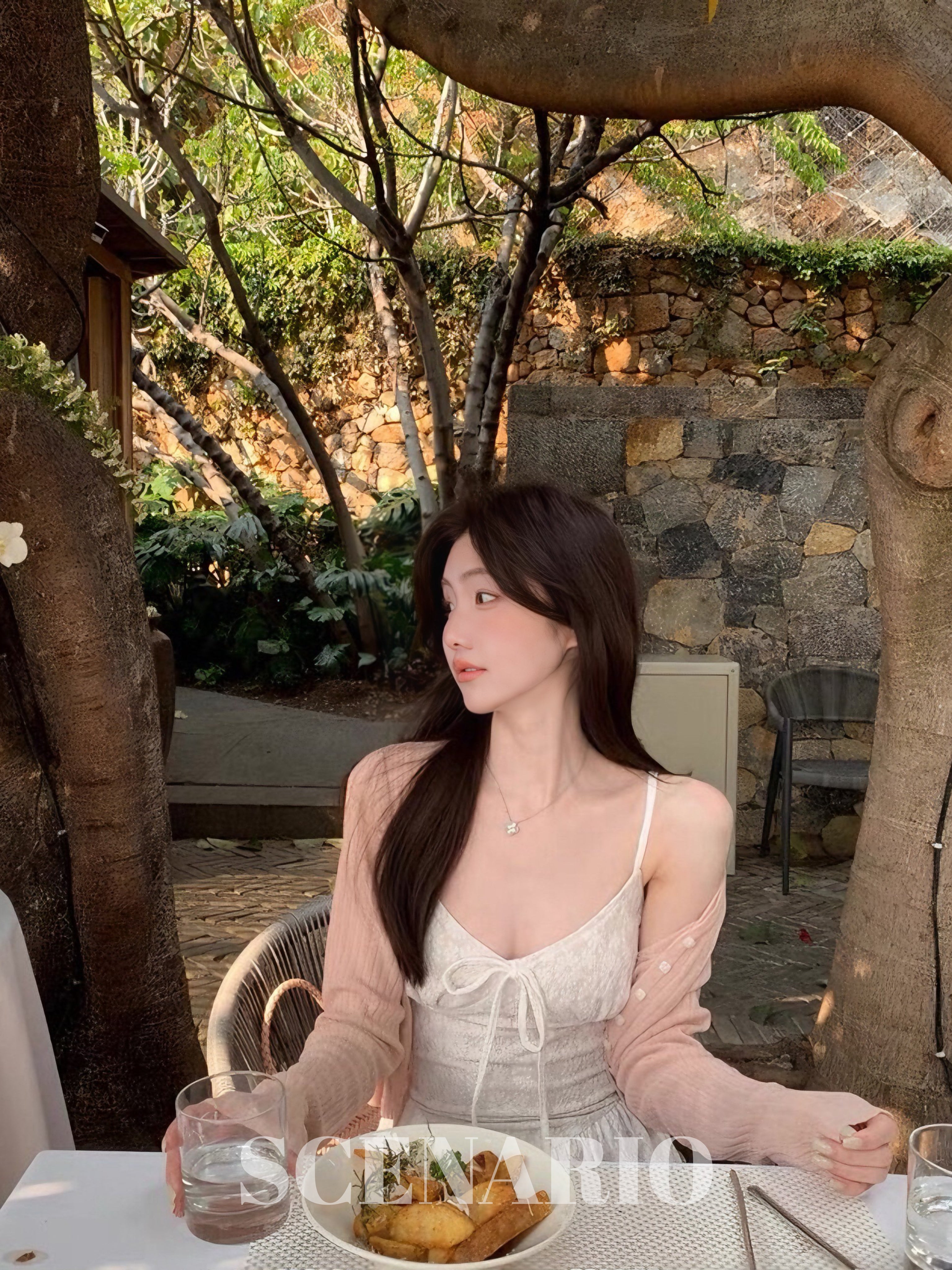 SCENARIO Blush Garden Lace Dress 2PCS Set - Cream