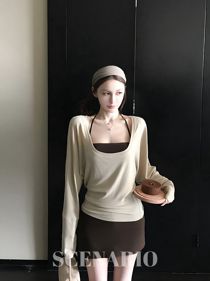 SCENARIO Cocoa Balance Layered 4PCS Set - Brown