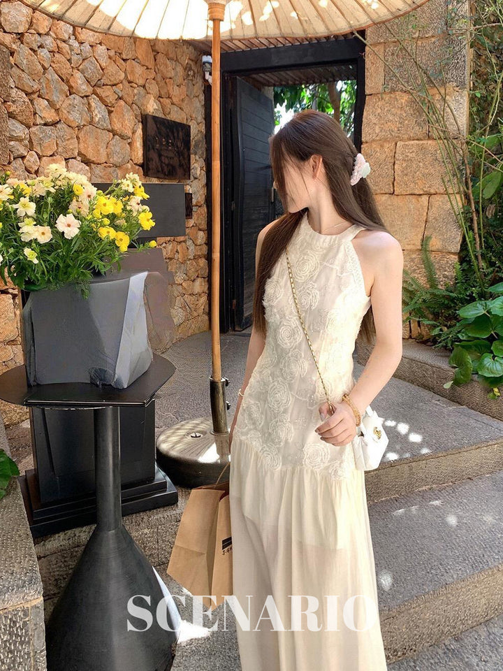 SCENARIO Ivory Whisper Lace Midi Dress - Cream