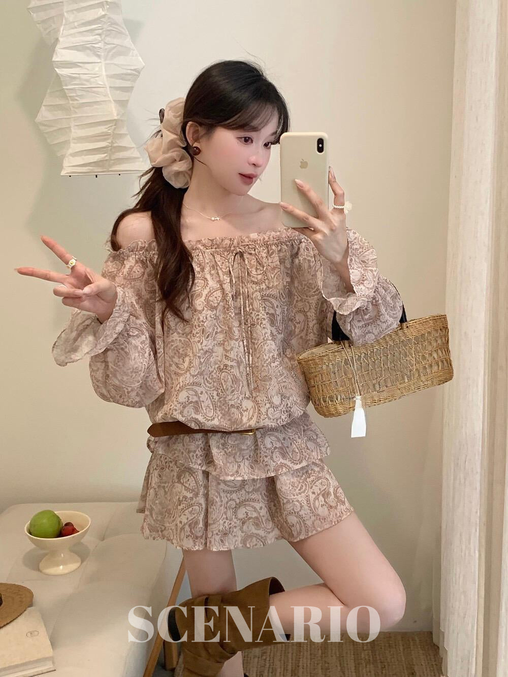SCENARIO Roselle Paisley 3PCS Set - Beige