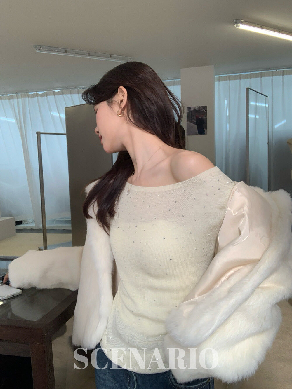 SCENARIO Sparkle Wool Knit Top-3 Colors