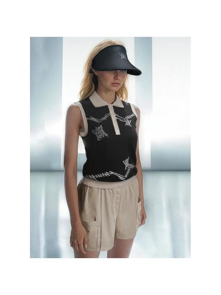 Anew-ANEW Golf Women's SM Logo Pattern Knit Vest - Green-XS-The Golf Season Shop | One Stop for Your Golf Shopping!