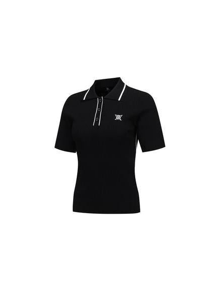 ANEW Golf Women's SM Stripe Texture Short Sleeve Sweater - The Golf Season | One Stop for Your Golf Shopping!