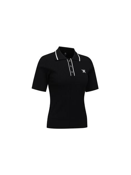 ANEW Golf Women's SM Stripe Texture Short Sleeve Sweater - The Golf Season | One Stop for Your Golf Shopping!