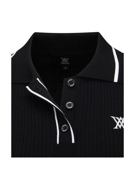 ANEW Golf Women's SM Stripe Texture Short Sleeve Sweater - The Golf Season | One Stop for Your Golf Shopping!