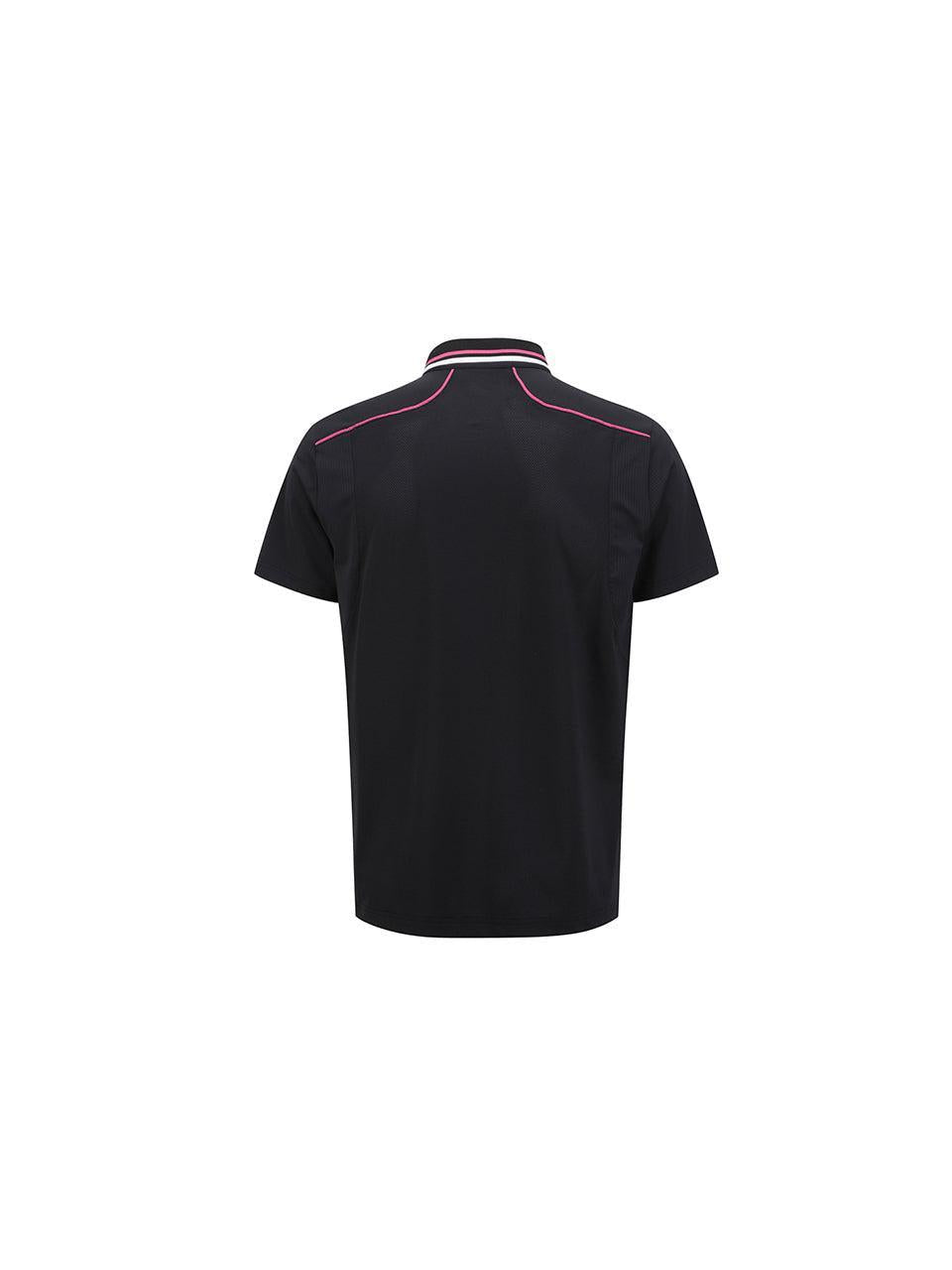 ANEW Men's SM Knit Collar Short T-Shirt - Black