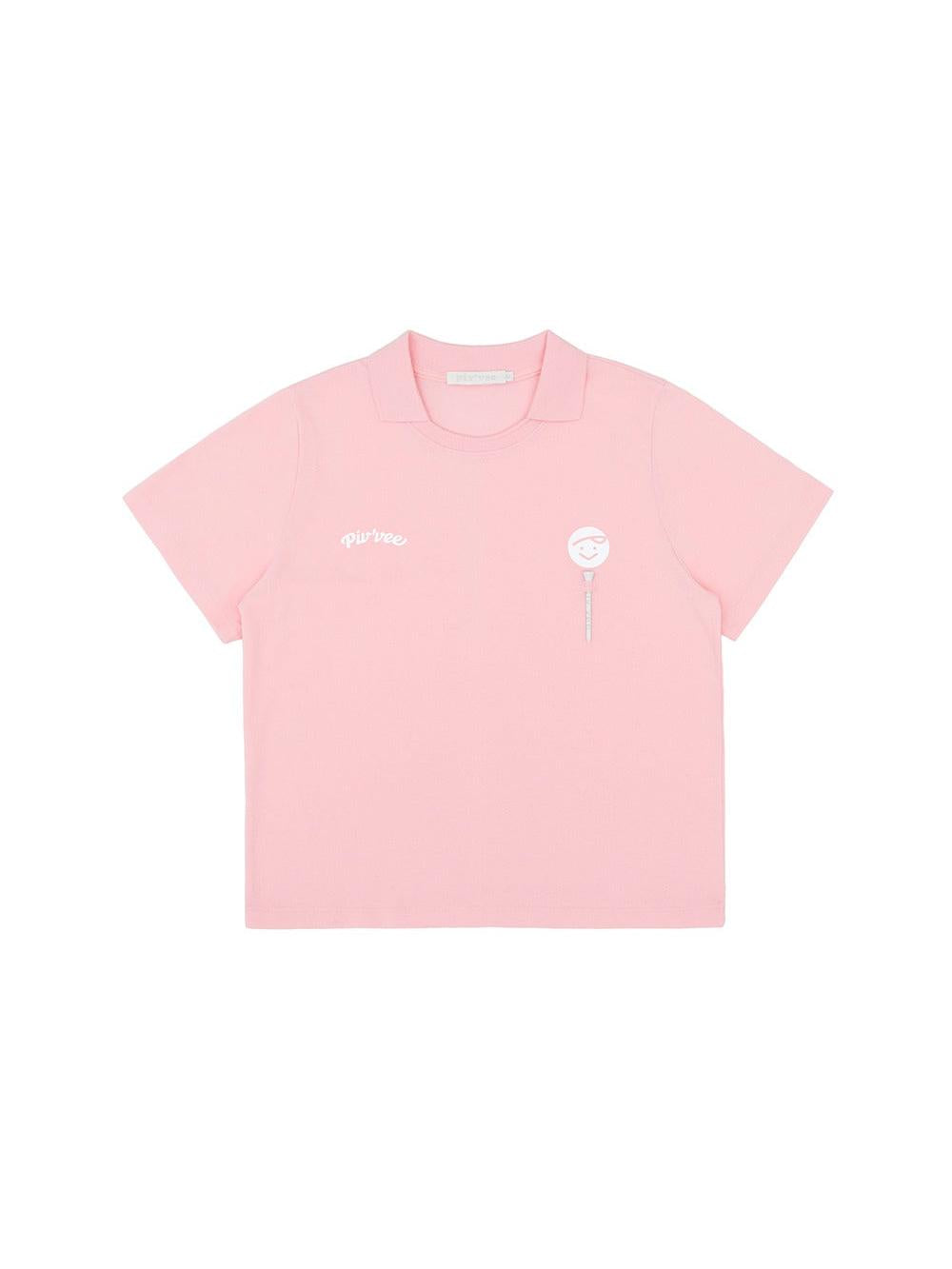 Piv'vee Caddi'vee Tee Holder Collar T-shirt-Pink