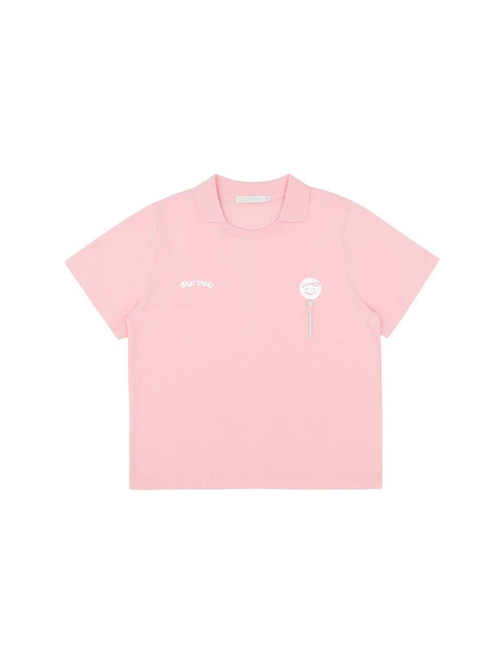 Piv'vee Caddi'vee Tee Holder Collar T-shirt-Pink