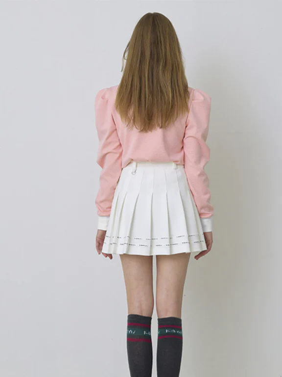 Kandini Polo Shirts With Puff Sleeves-Pink