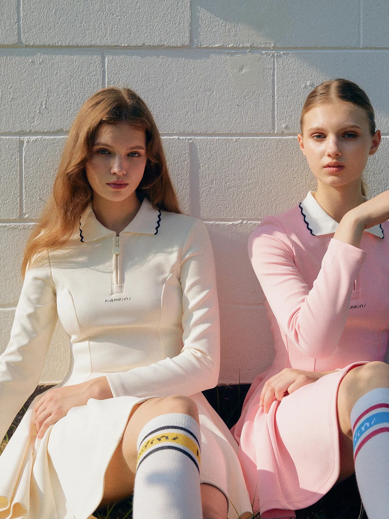 Kandini Zip-Up Flared Dress - Ivory