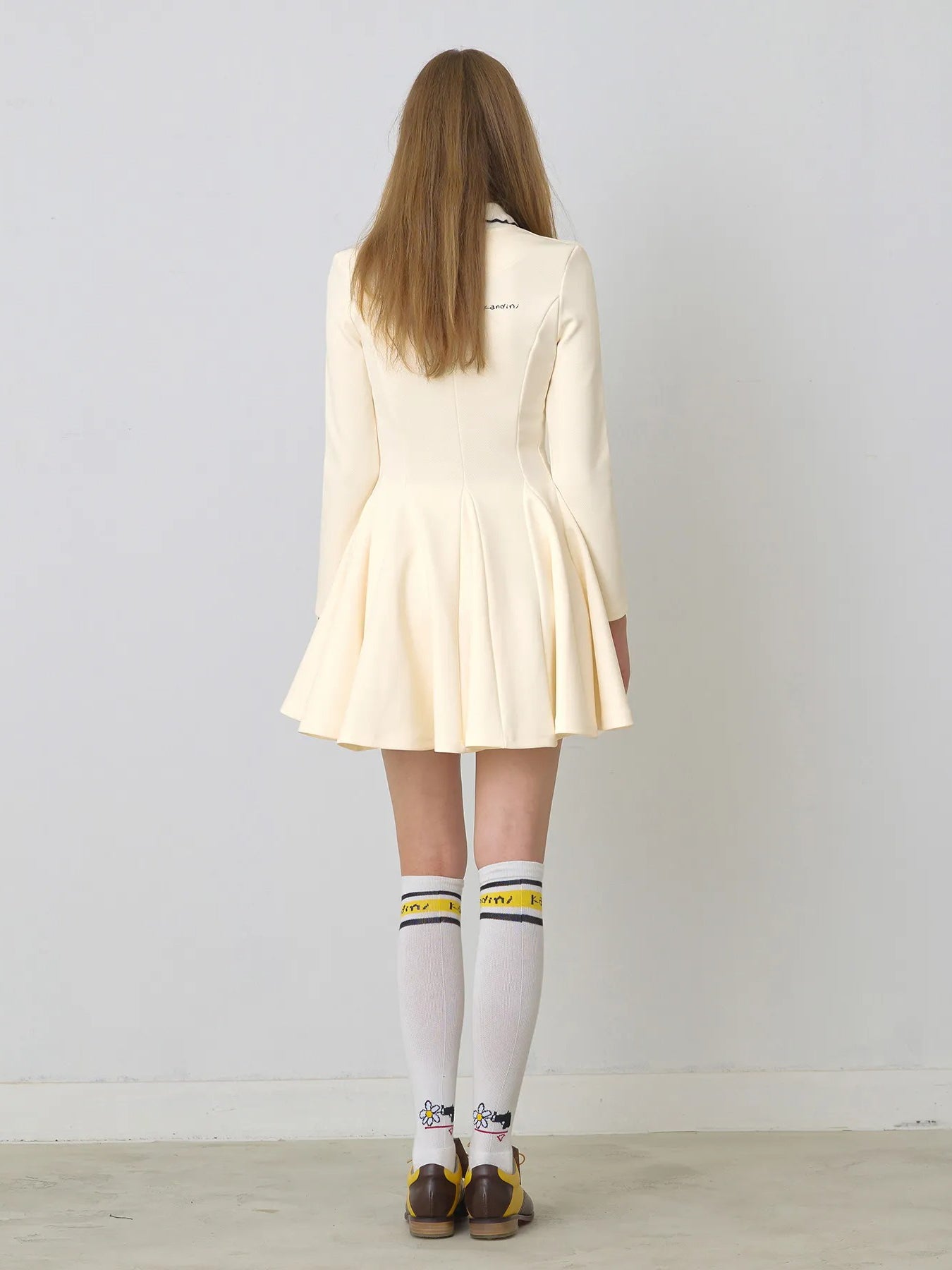 Kandini Zip-Up Flared Dress - Ivory