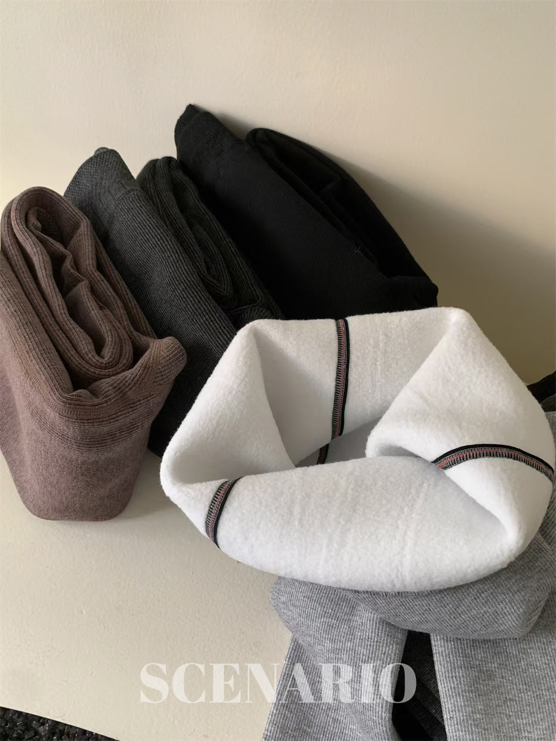 SCENARIO Fleece-Lined Stretch Compression Tights-3 Colors