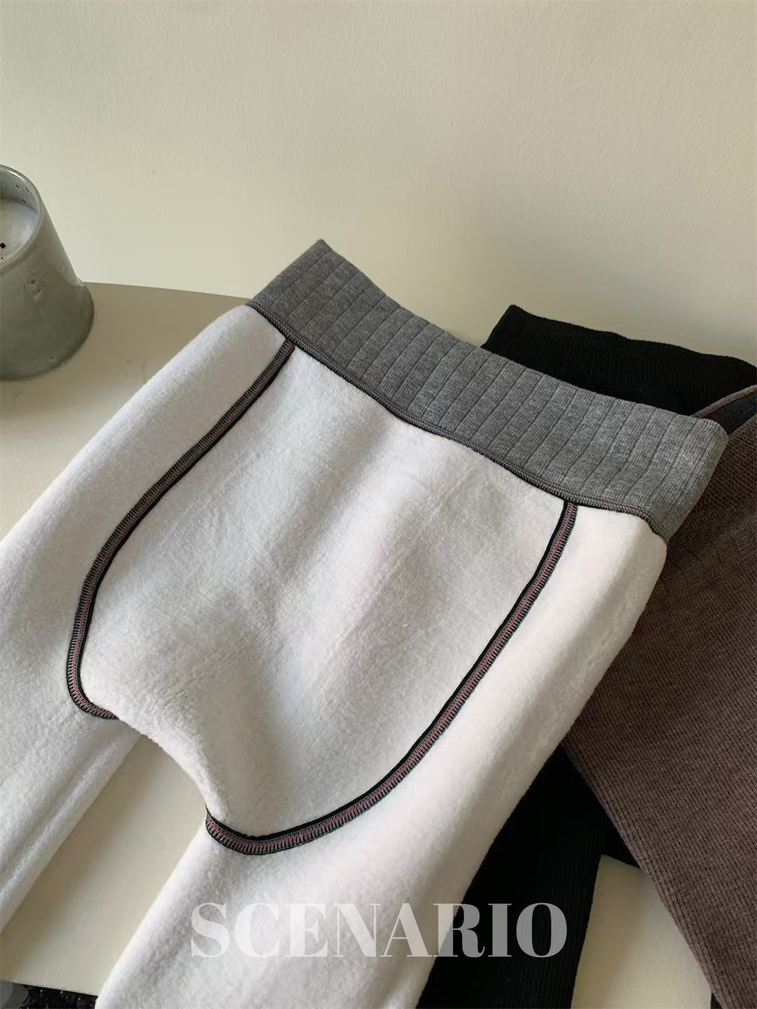 SCENARIO Fleece-Lined Stretch Compression Tights-3 Colors