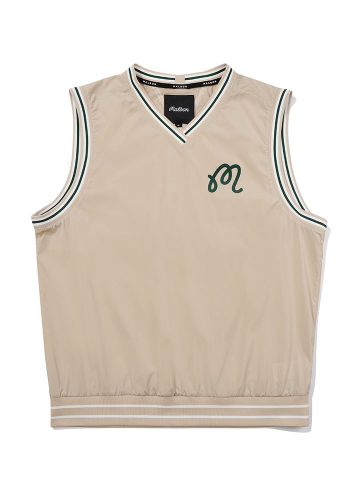 Malbon AIR MESH V NECK-Beige