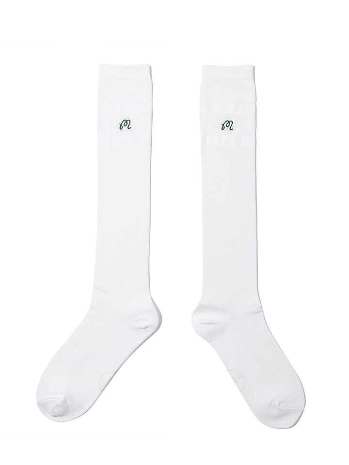 Malbon MESH KNEE SOCKS-White
