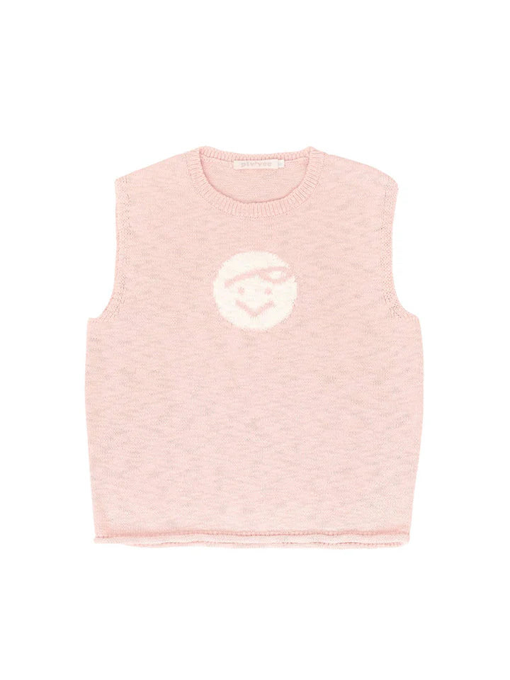 Piv'vee Club Cotton Knit Vest-Bubble Pink