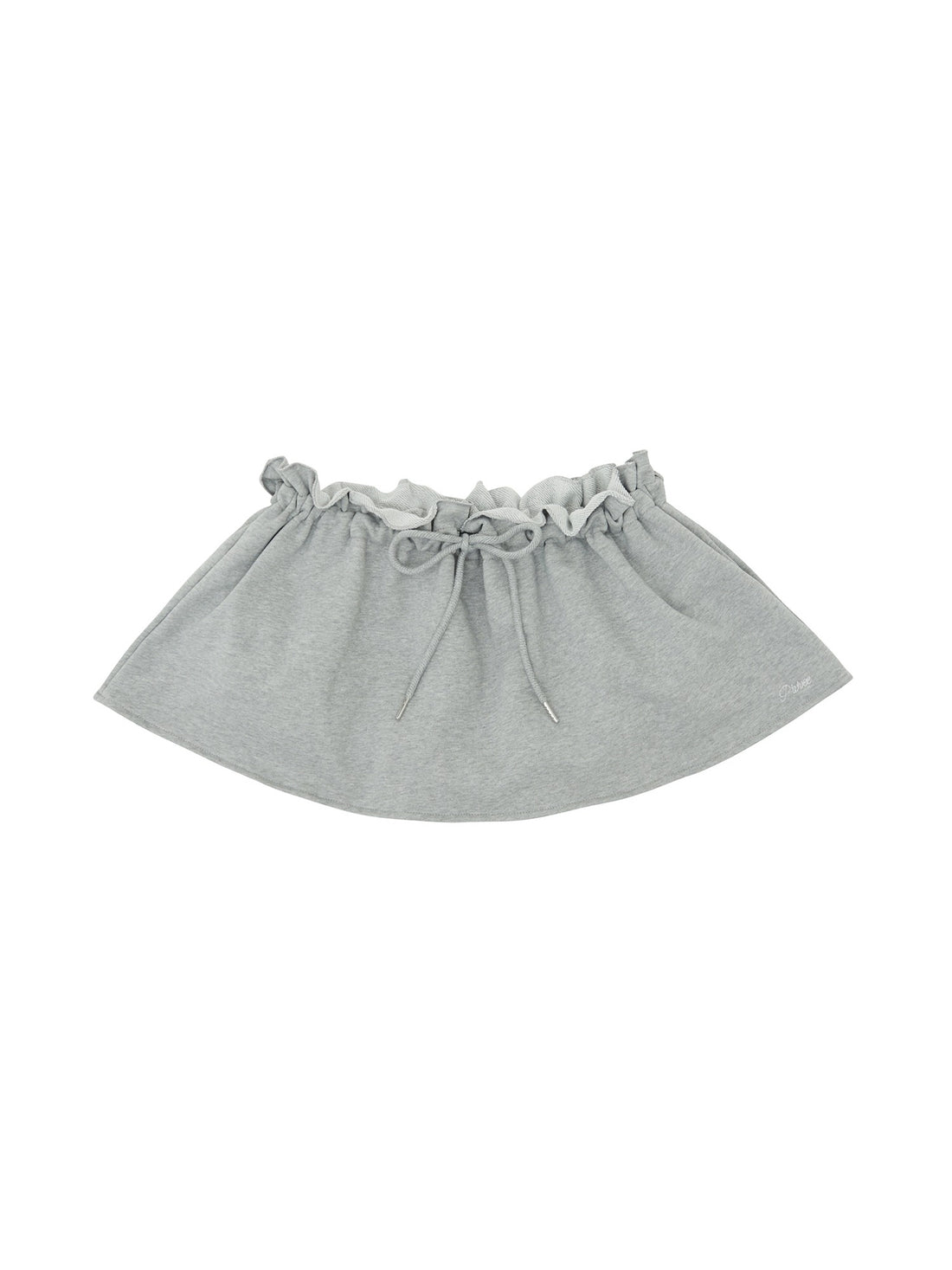Piv'vee Drawstring Ruffle Mini Skirt-Heather Grey