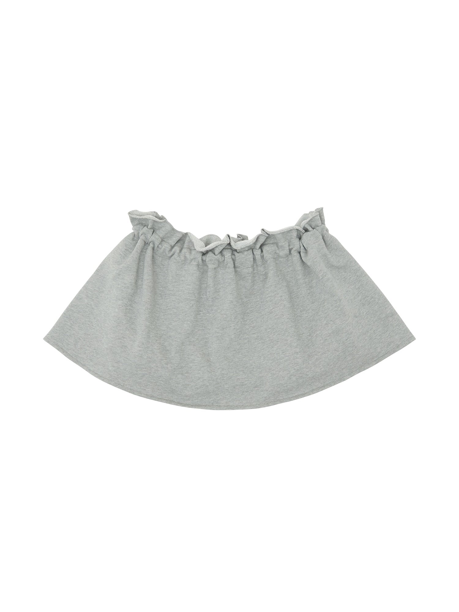 Piv'vee Drawstring Ruffle Mini Skirt-Heather Grey