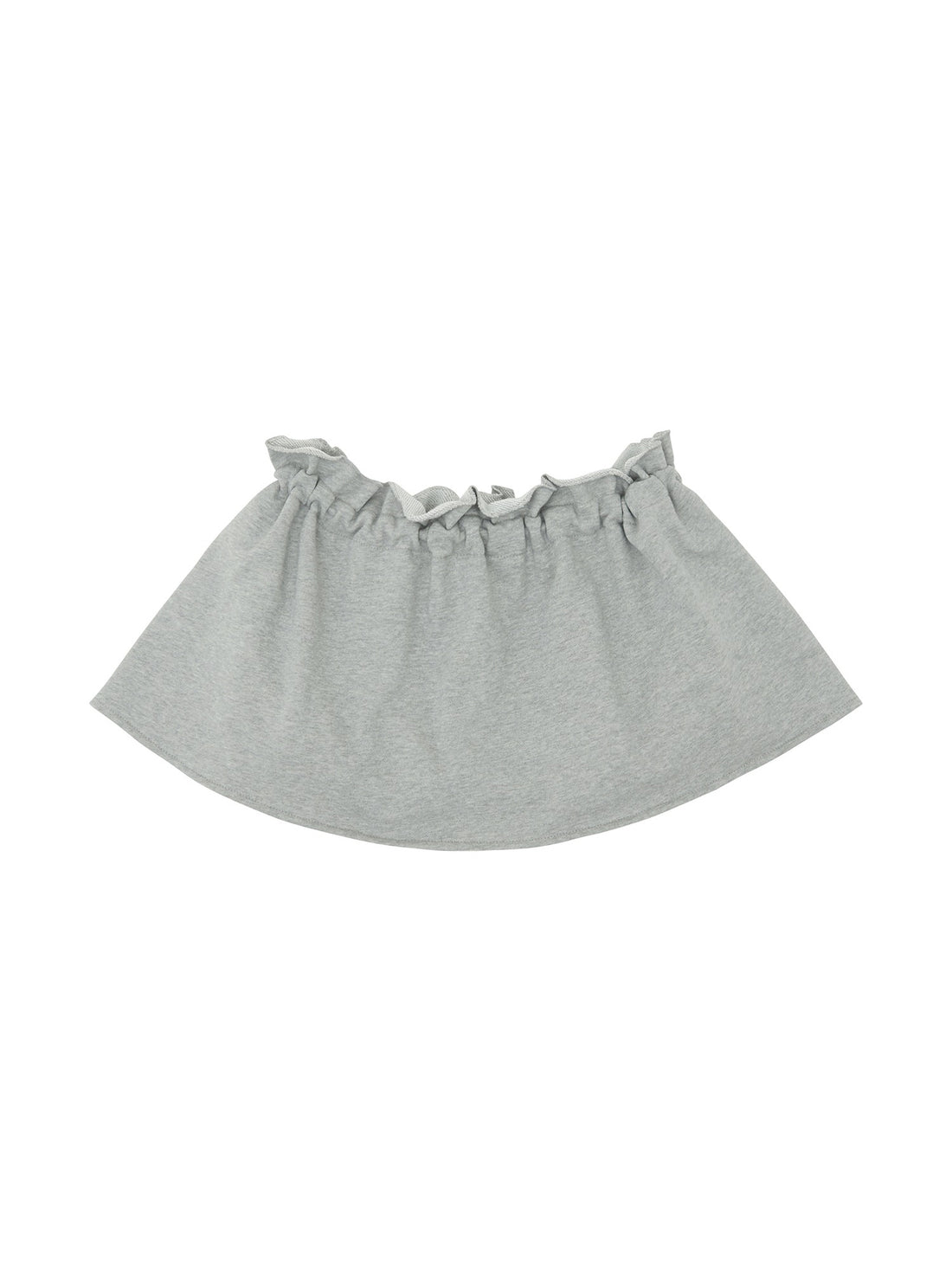Piv'vee Drawstring Ruffle Mini Skirt-Heather Grey