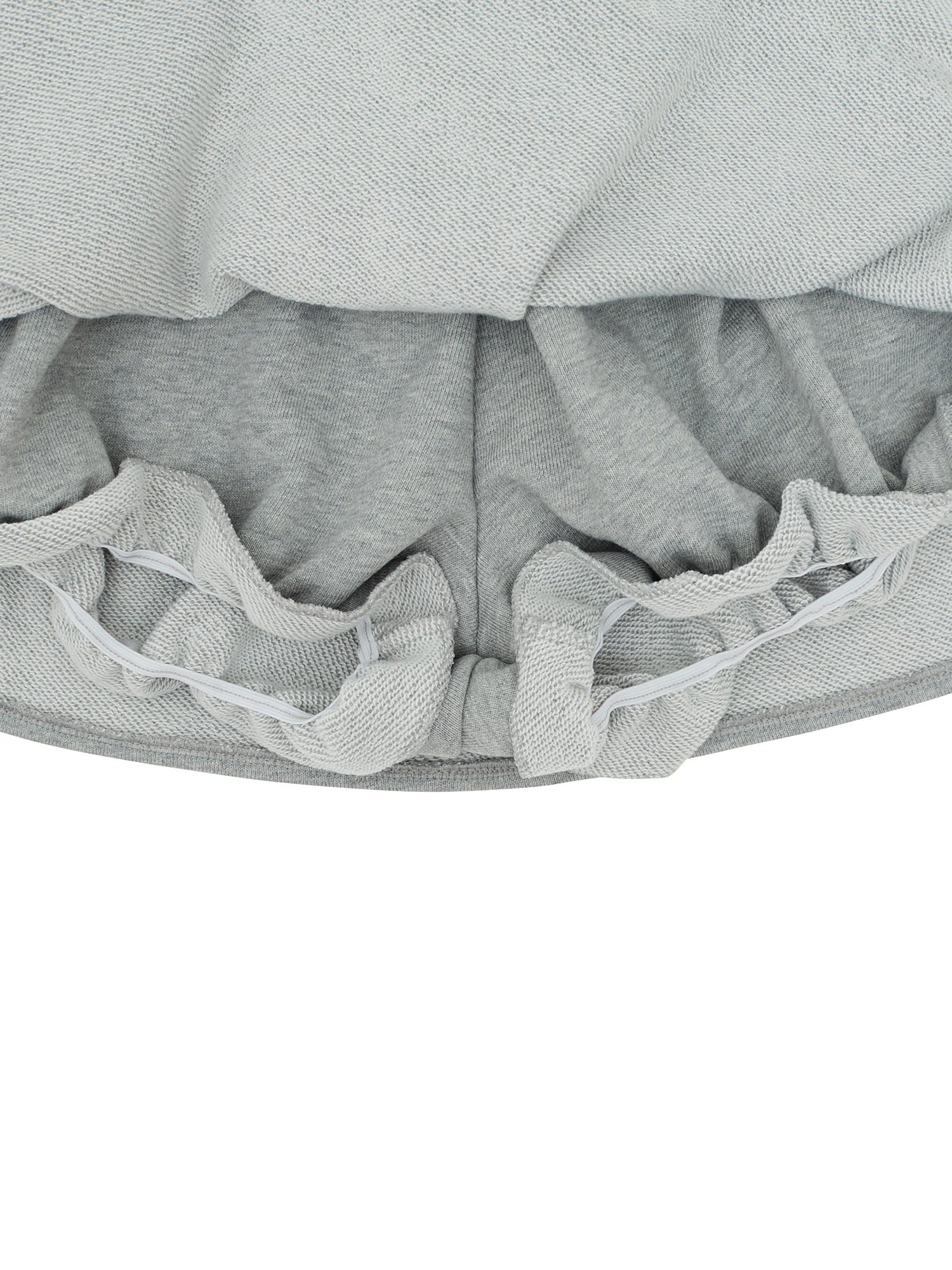 Piv'vee Drawstring Ruffle Mini Skirt-Heather Grey
