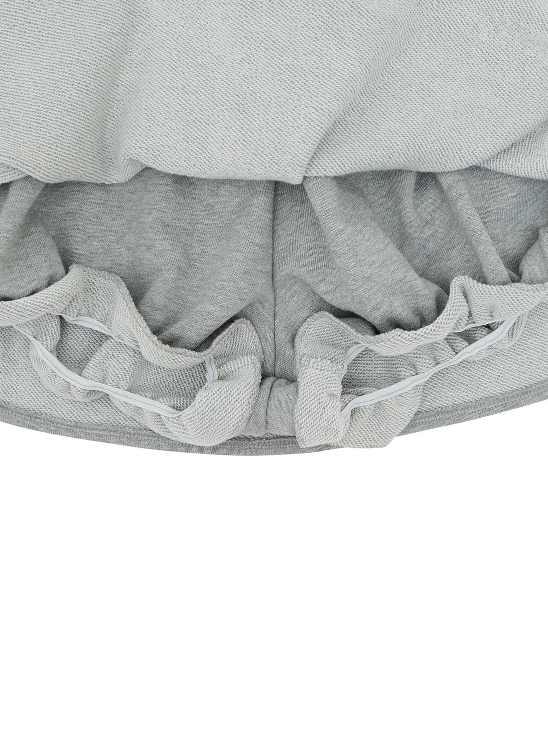 Piv'vee Drawstring Ruffle Mini Skirt-Heather Grey