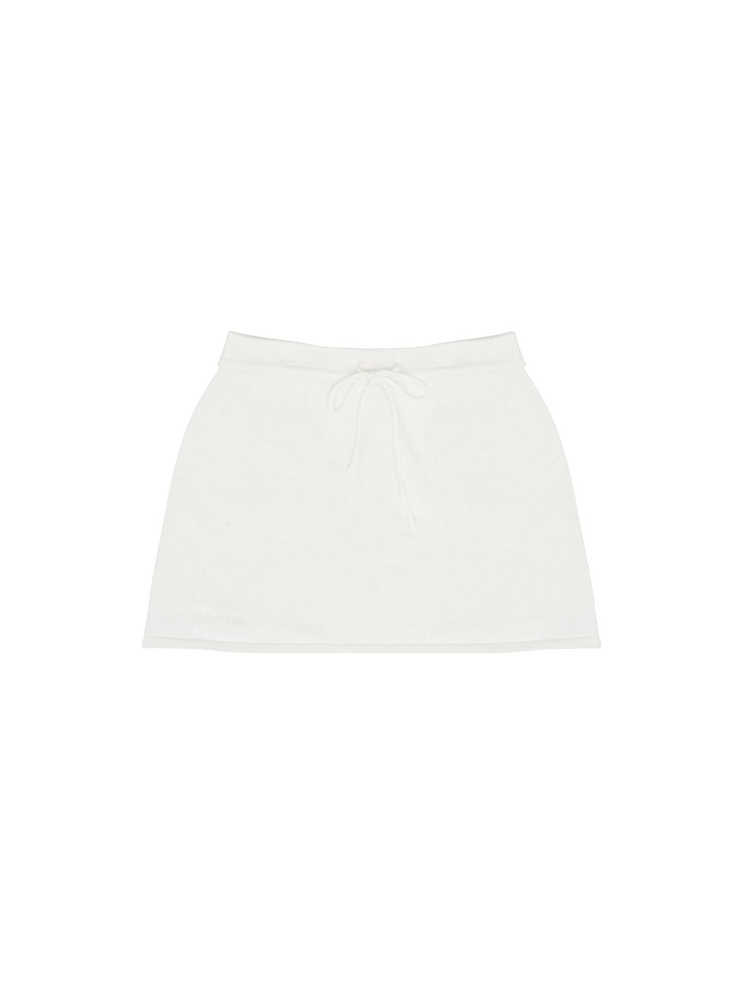 Piv'vee Knit Mini A Skirt-Cloud White