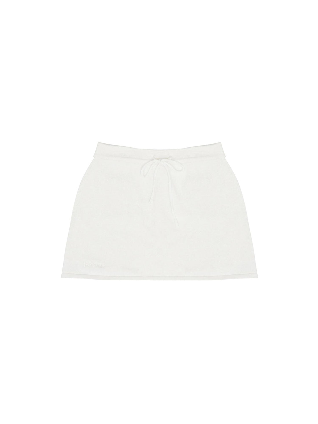 Piv'vee Knit Mini A Skirt-Cloud White