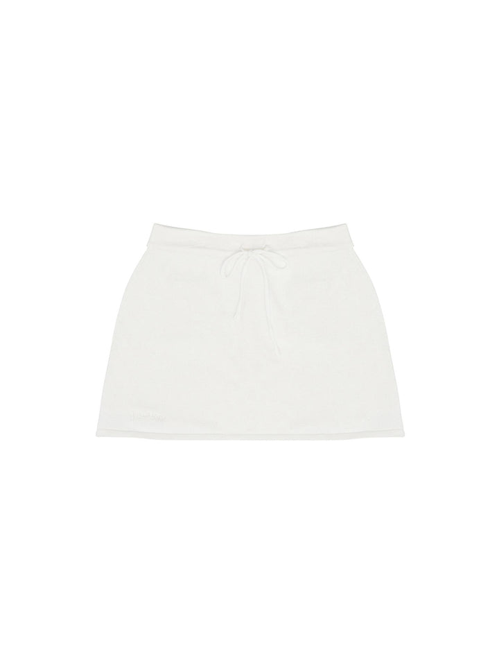 Piv'vee Knit Mini A Skirt-Cloud White