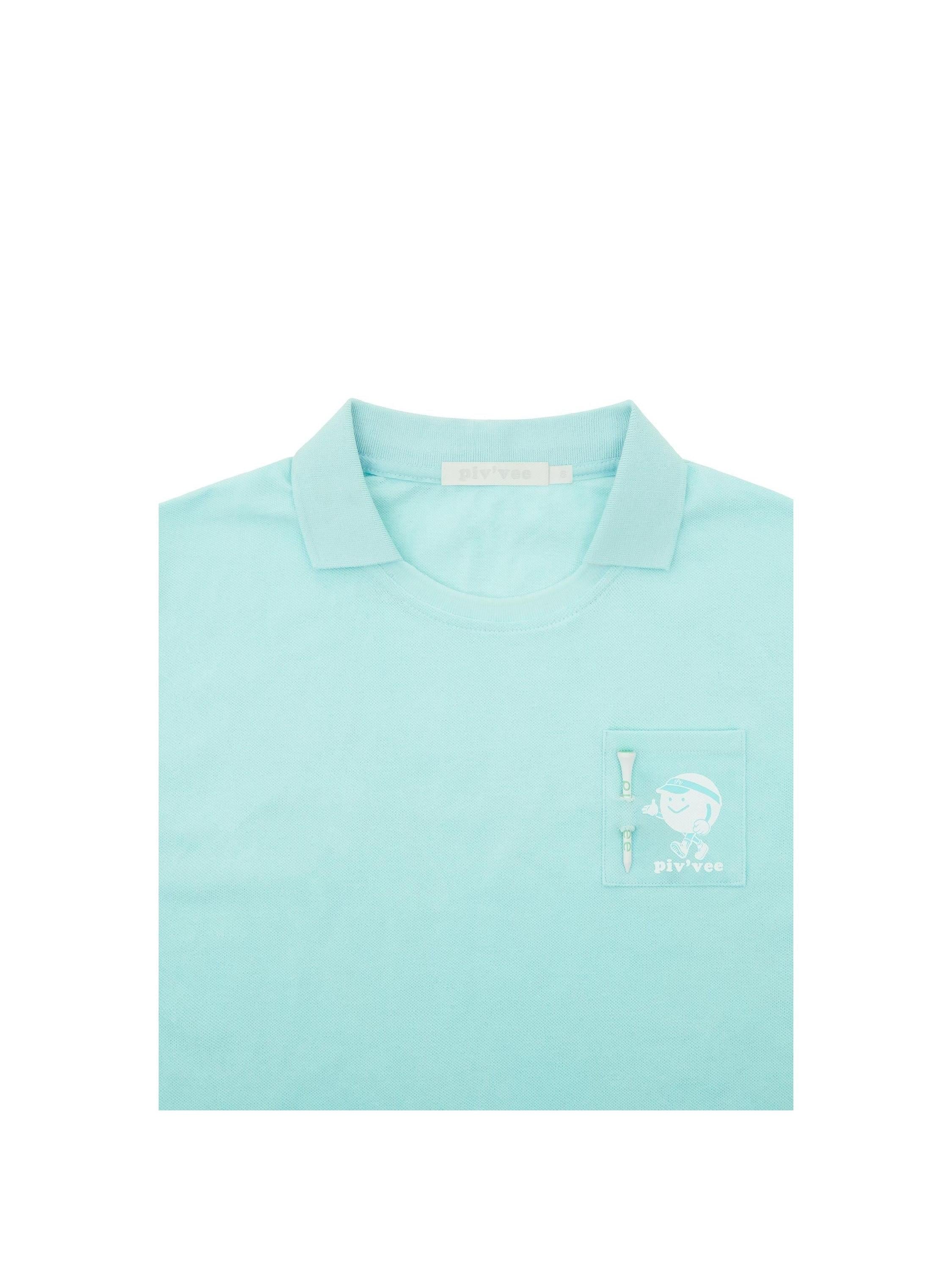 Piv'vee Caddi'vee Tee Holder Collar T-shirt - The Golf Season | One Stop for Your Golf Shopping!