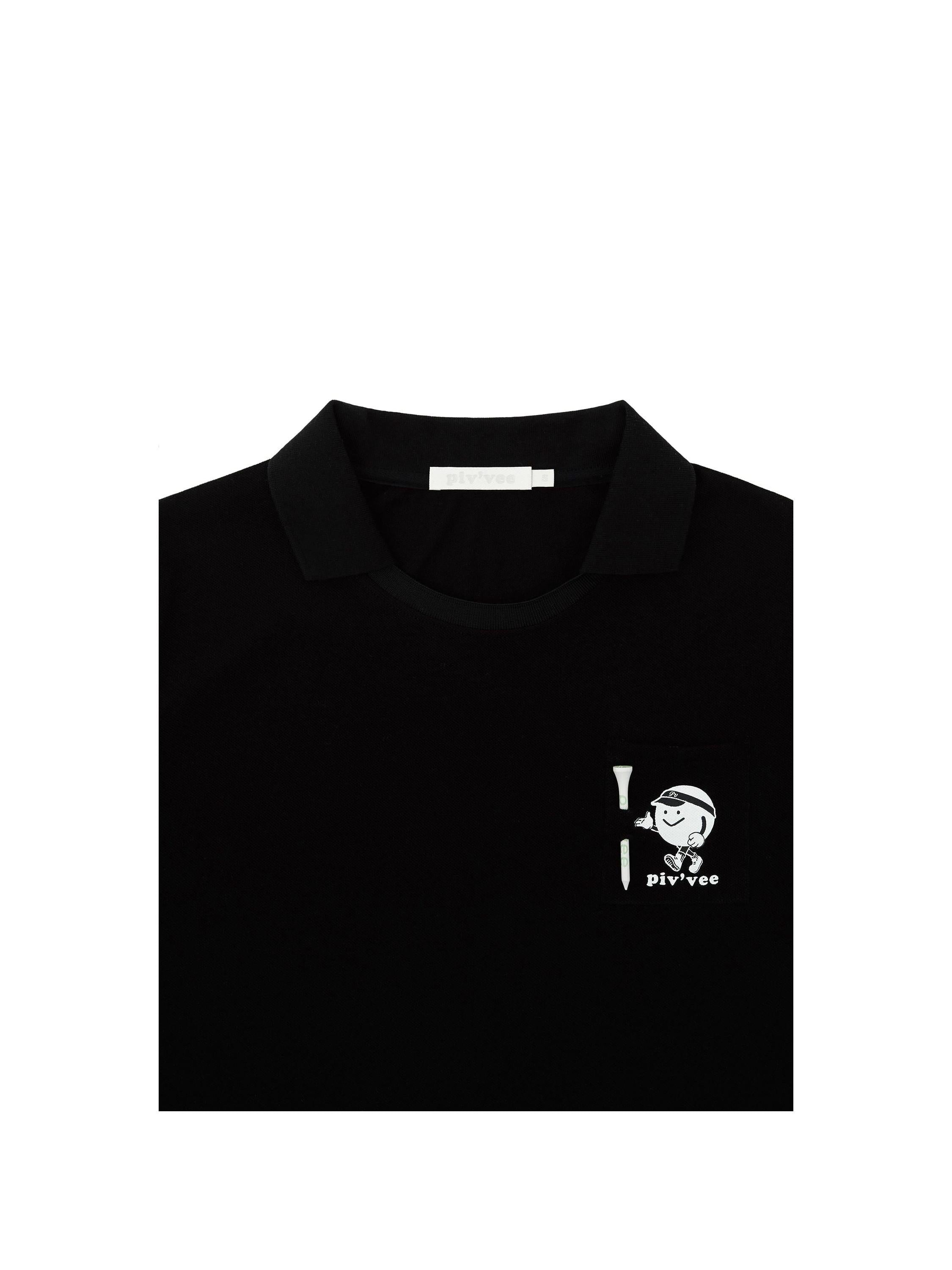 Piv'vee Caddi'vee Tee Holder Collar T-shirt - The Golf Season | One Stop for Your Golf Shopping!