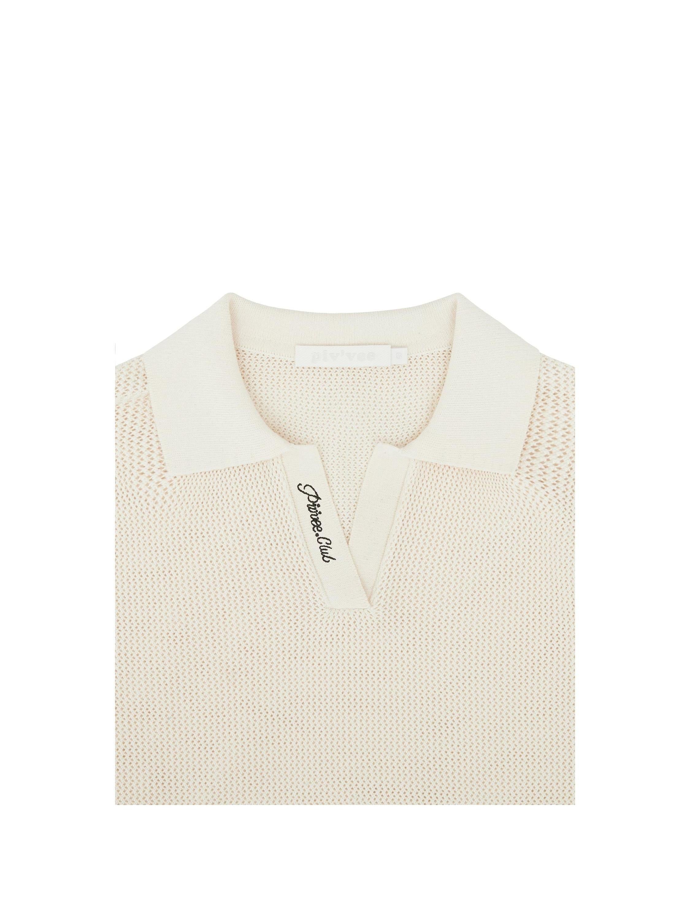 Piv'vee Club Open Collar Knit Top - The Golf Season | One Stop for Your Golf Shopping!