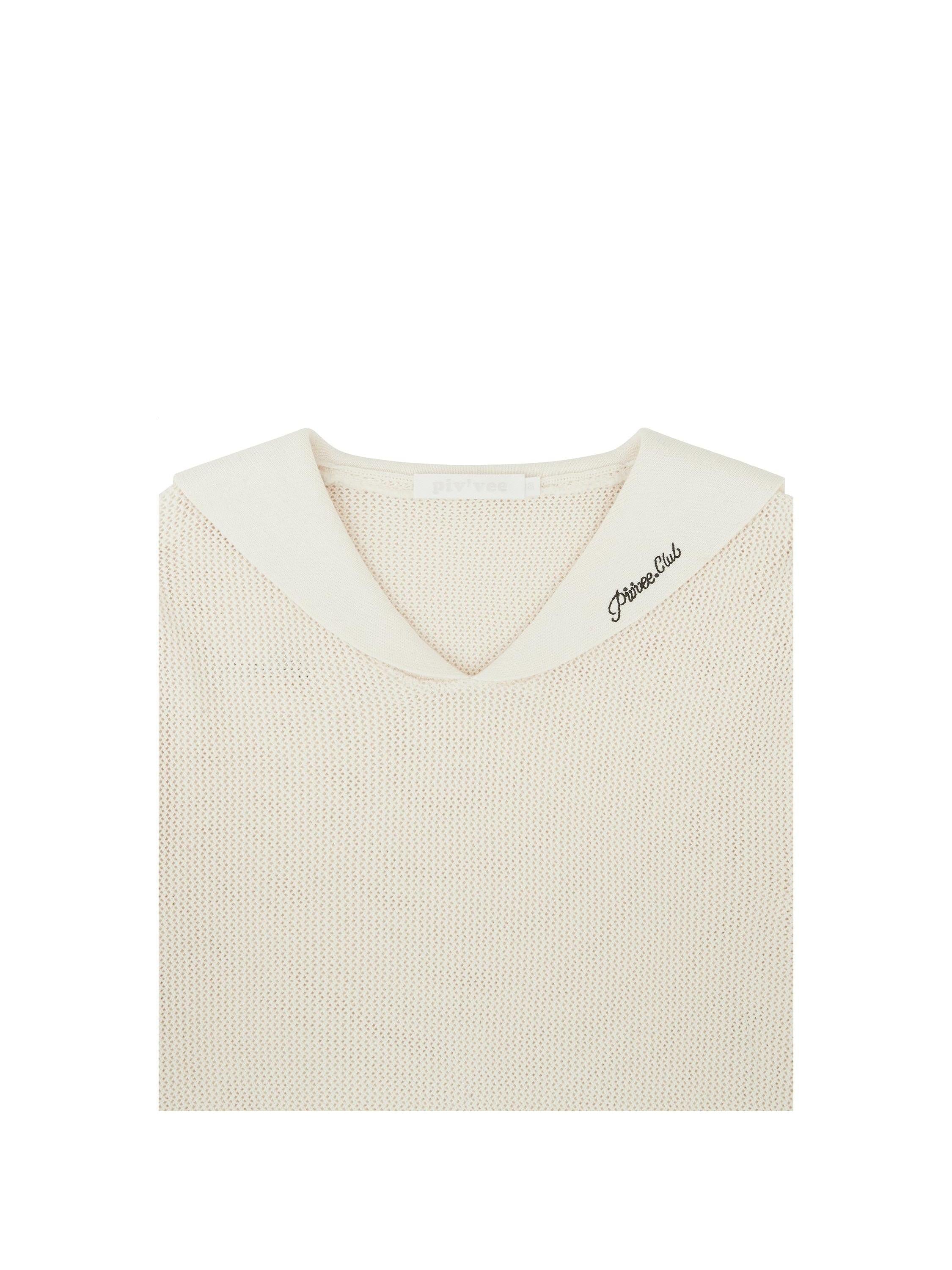 Piv'vee Club Sailor Collar Knit Top - The Golf Season | One Stop for Your Golf Shopping!