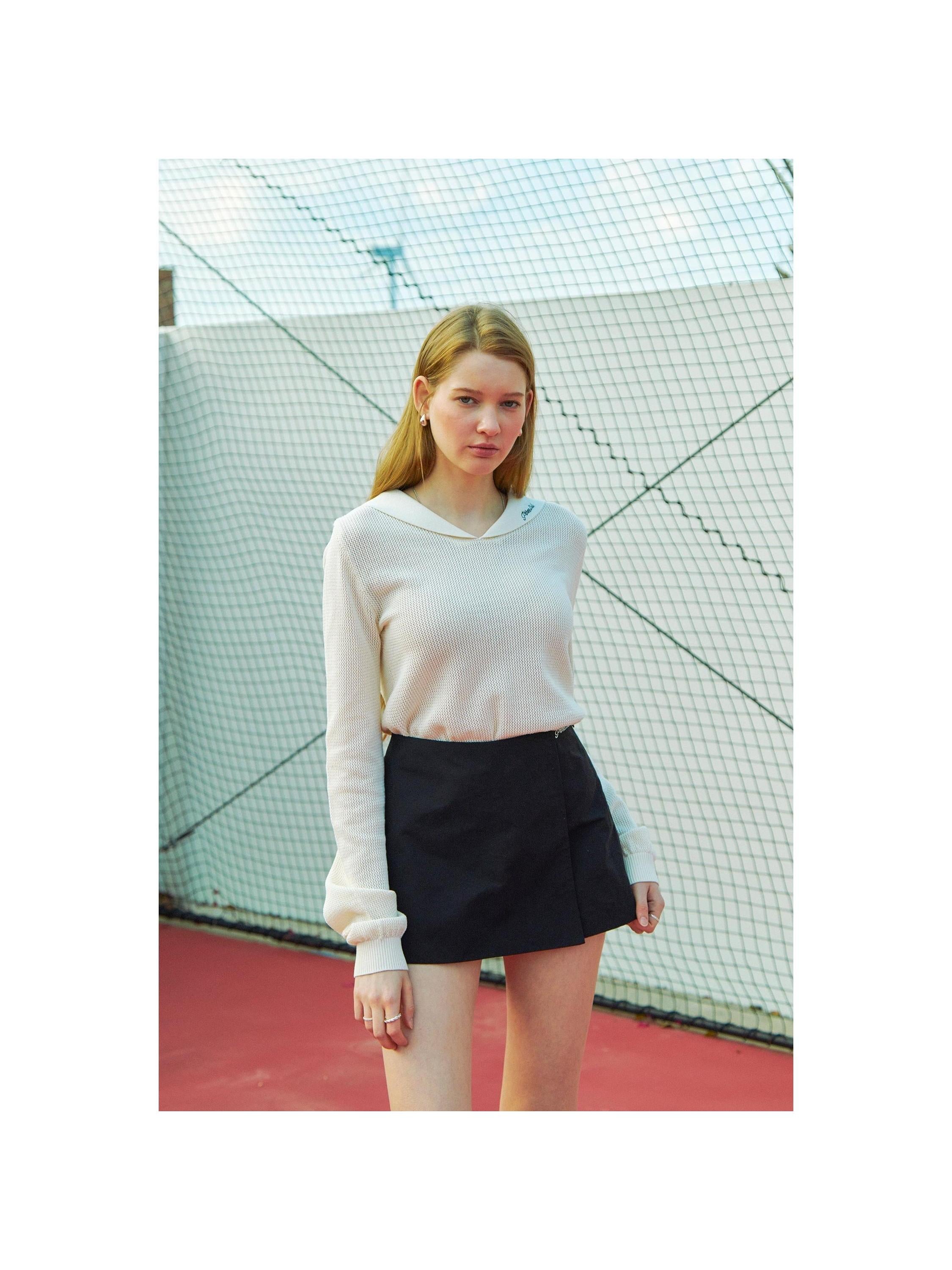 Piv'vee Club Sailor Collar Knit Top - The Golf Season | One Stop for Your Golf Shopping!