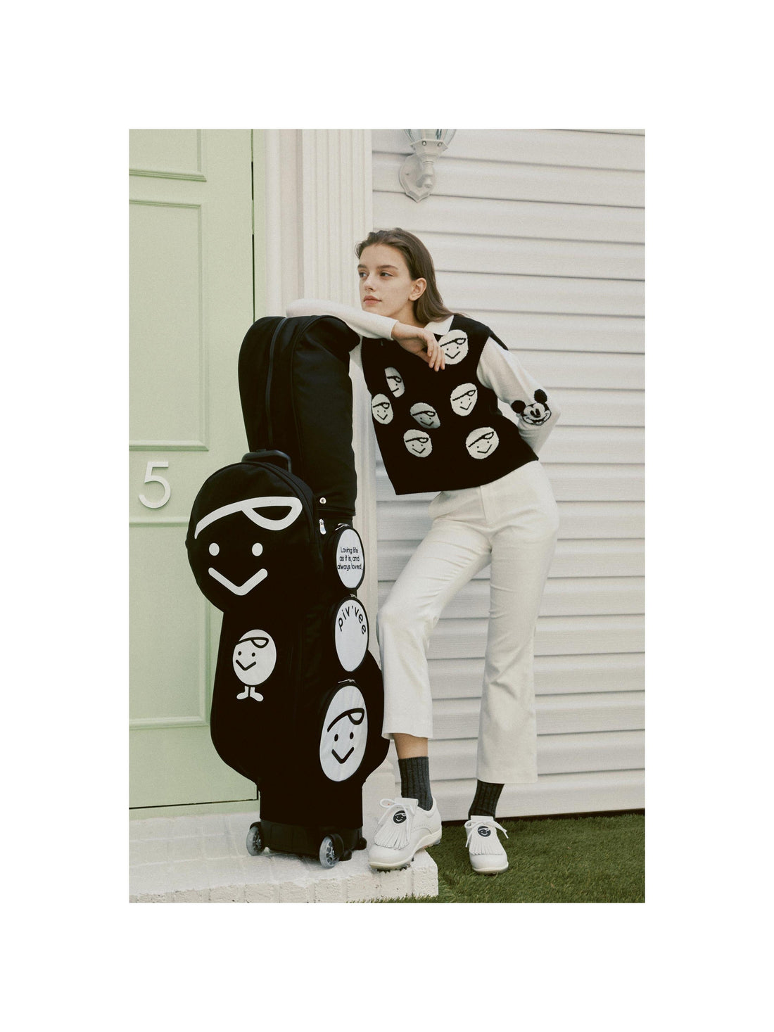 Piv'vee Herringbone semi-flared trouser - The Golf Season | One Stop for Your Golf Shopping!