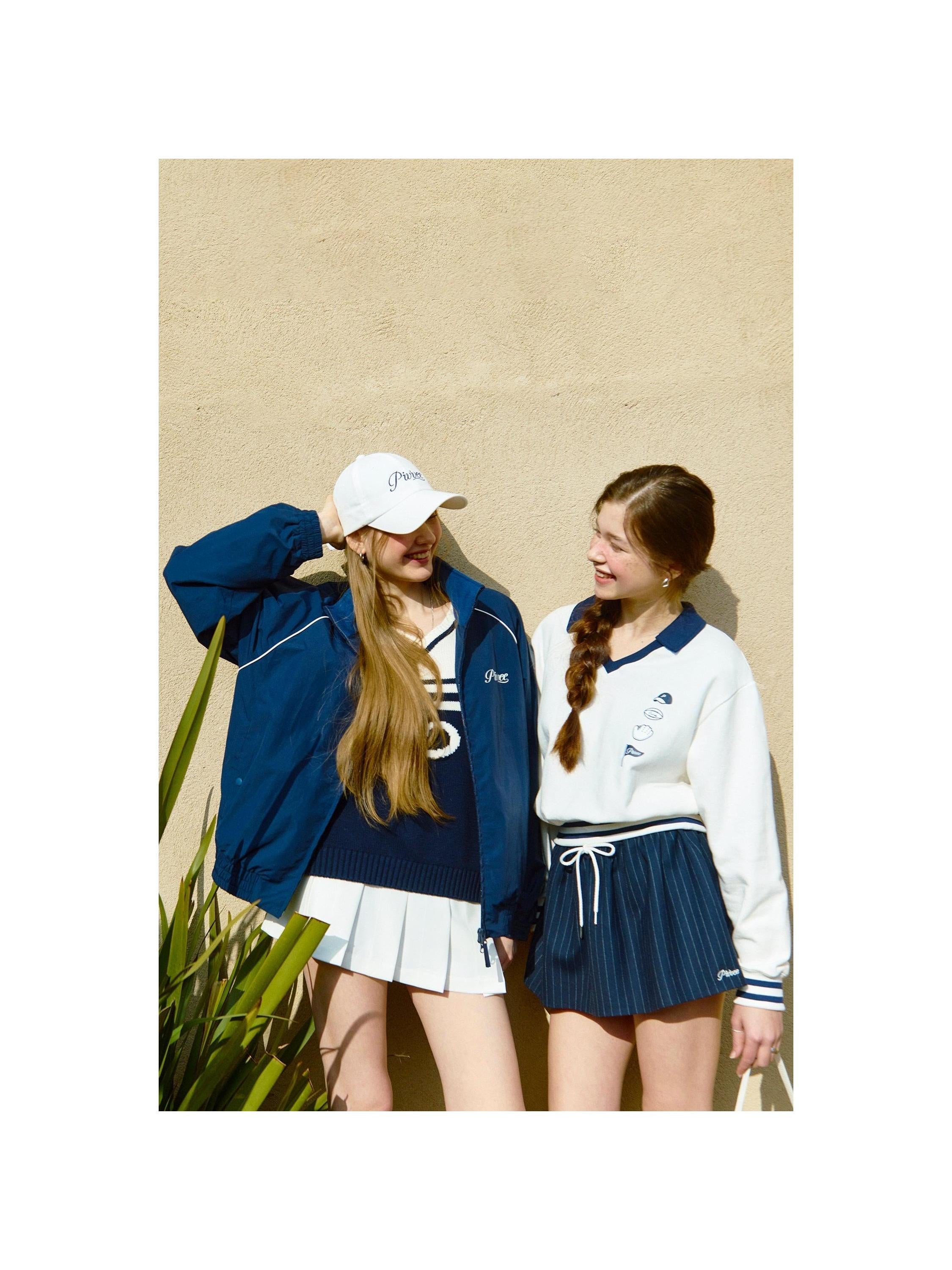 Piv'vee Pinstripe Drawstring Mini Skirt - The Golf Season | One Stop for Your Golf Shopping!