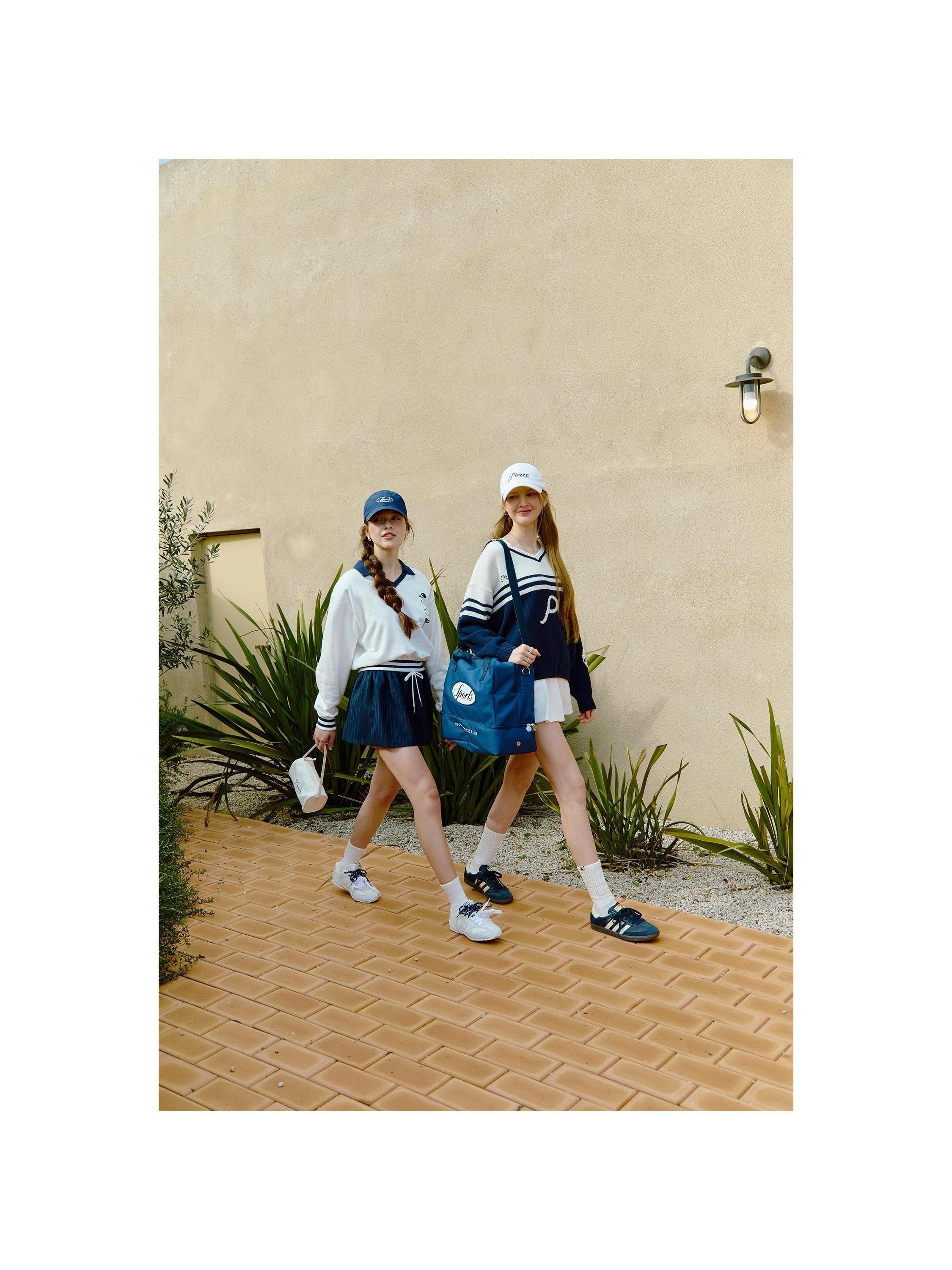 Piv'vee Pinstripe Drawstring Mini Skirt - The Golf Season | One Stop for Your Golf Shopping!